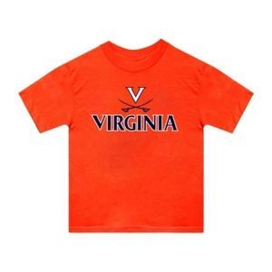 Hanes Youth Orange V and Crossed Sabers over Virginia T-Shirt NWOT UVA Sz XS 2/4